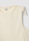 Beige pure cotton top with shoulder ties_5
