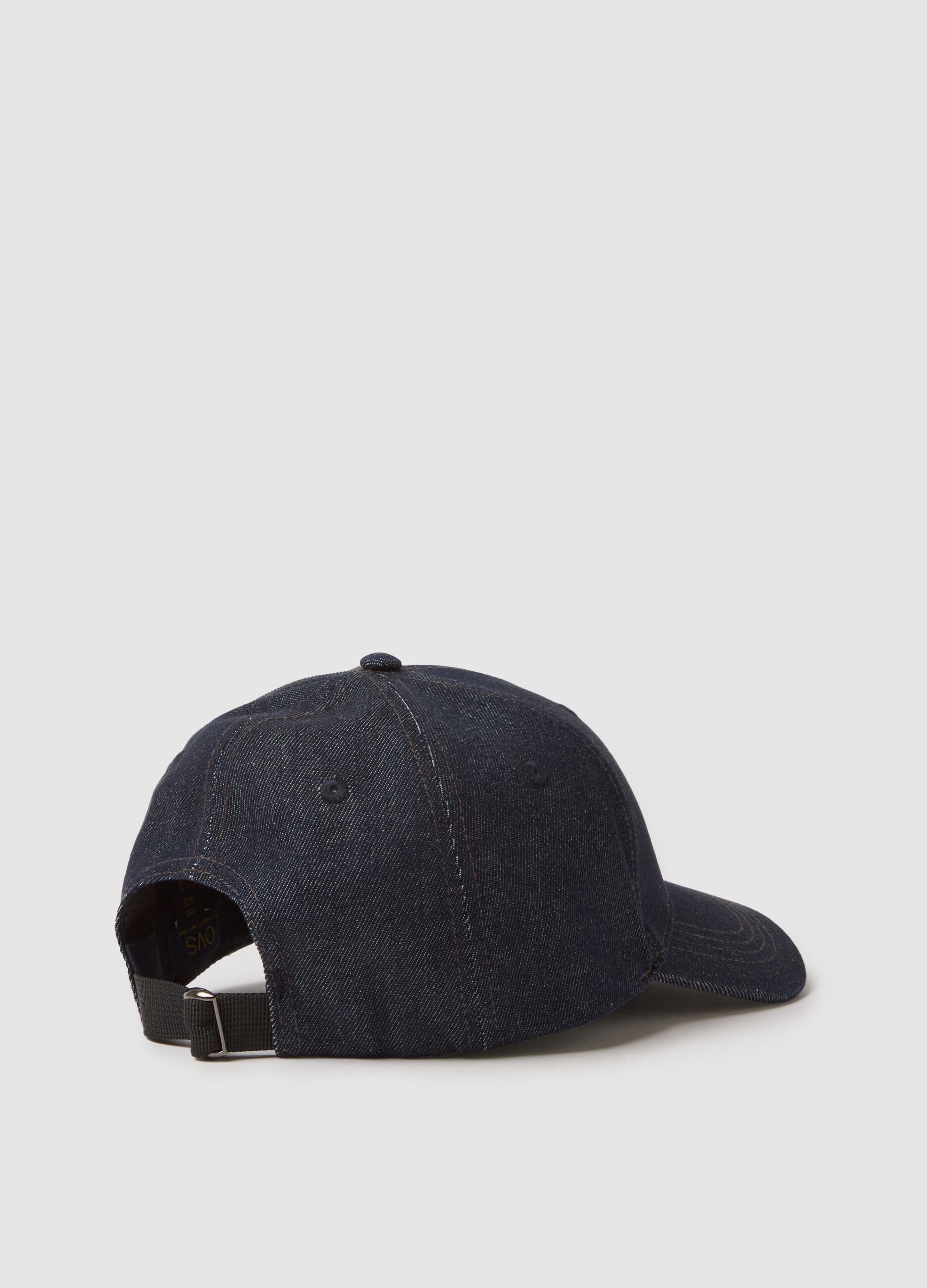 Pure denim blue cotton baseball cap