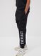 Black cotton-blend joggers with cargo pockets for boys_2