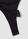 Black slim fit bodysuit with sheer accents_5