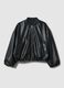 Girls' black bomber jacket with oversized fit_3