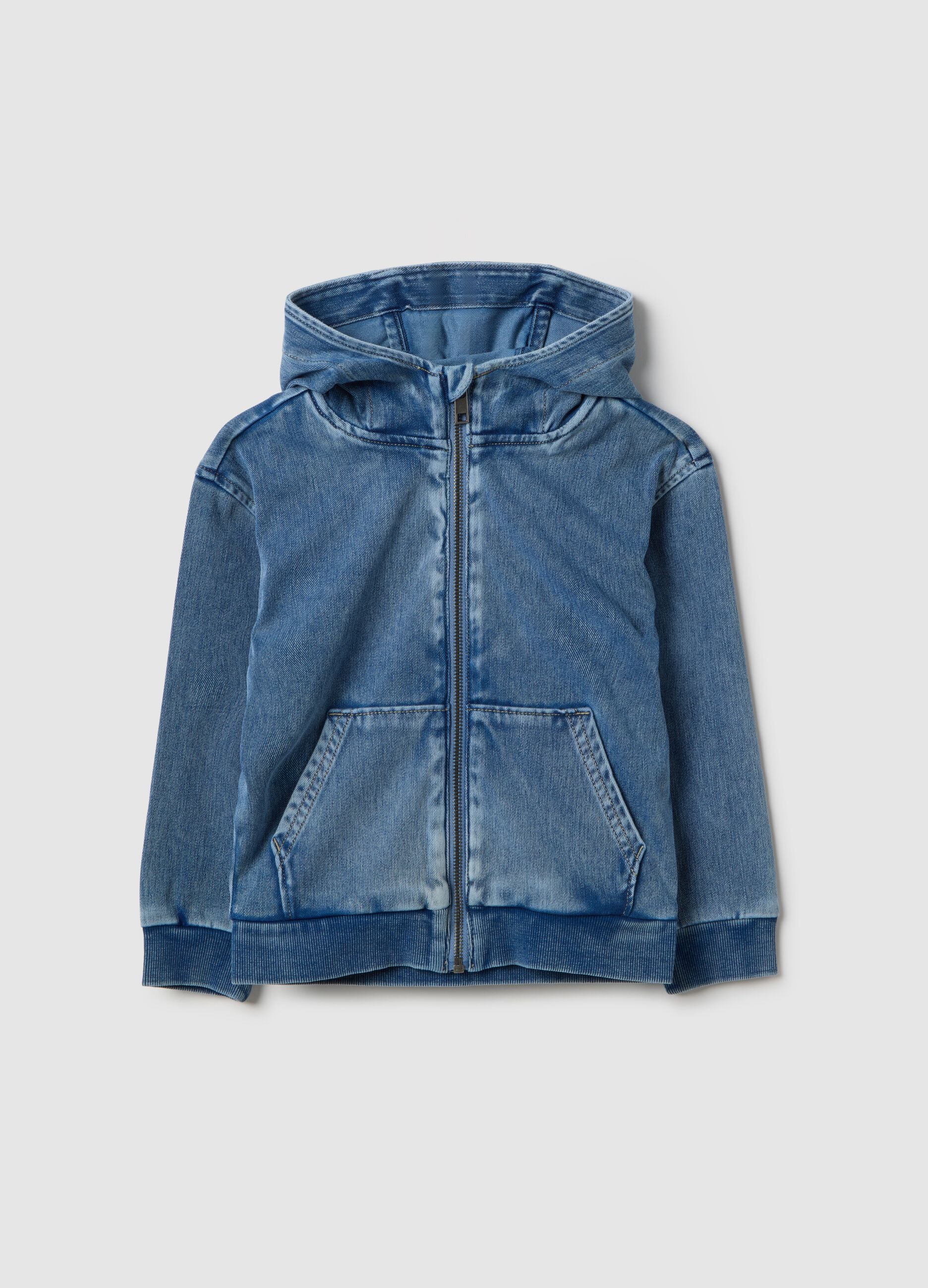 Children's blue cotton blend hoodie regular fit