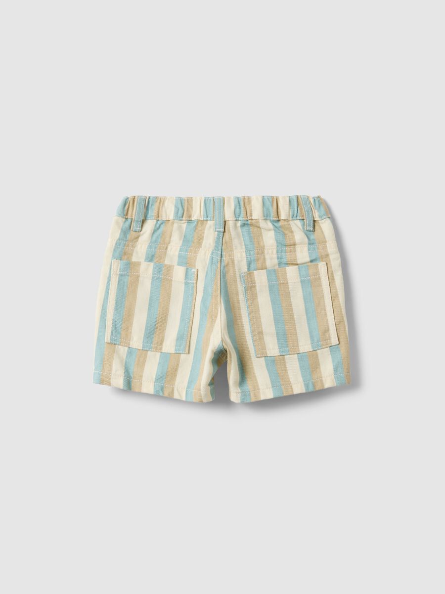 Multicolour striped pure cotton shorts for toddler_1