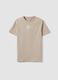 T-shirt beige in puro cotone con stampa regular fit per ragazza_0