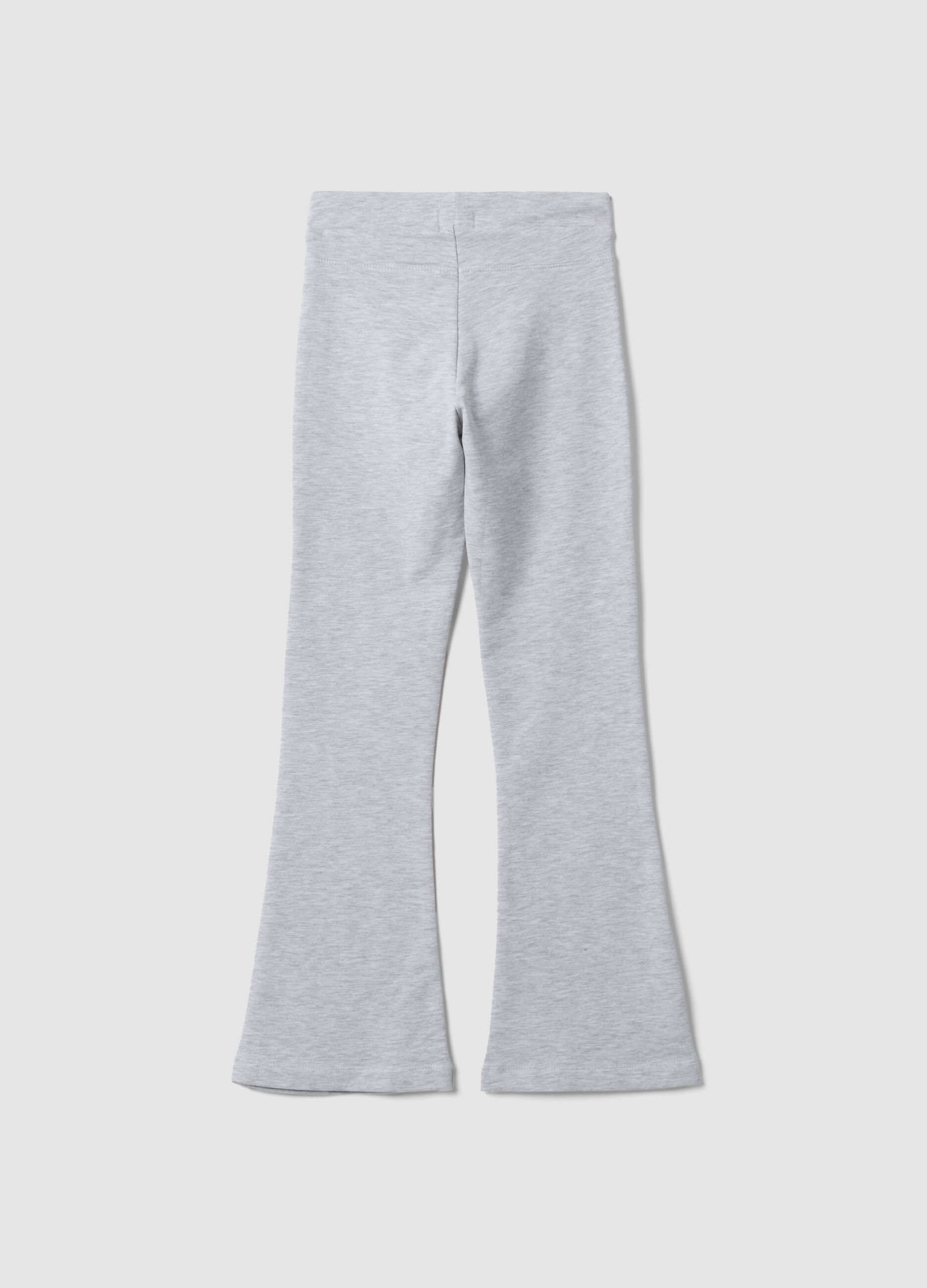 Girls' slim-fit stretch organic cotton grey trousers
