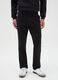 Black cotton blend regular fit chinos_1