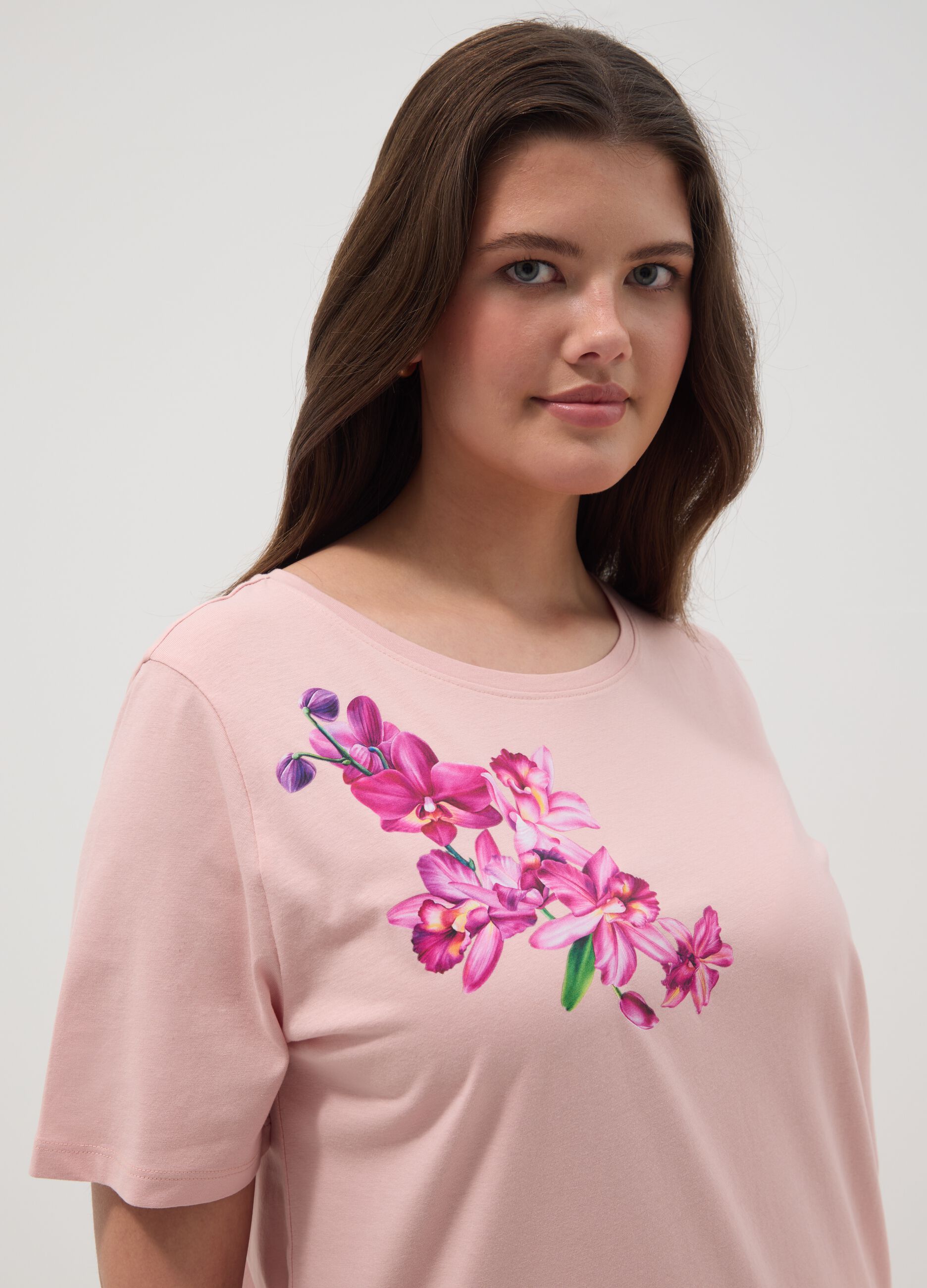 Pink pure cotton regular fit t-shirt with print