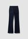 Blue stretch-cotton bootcut jeans_1
