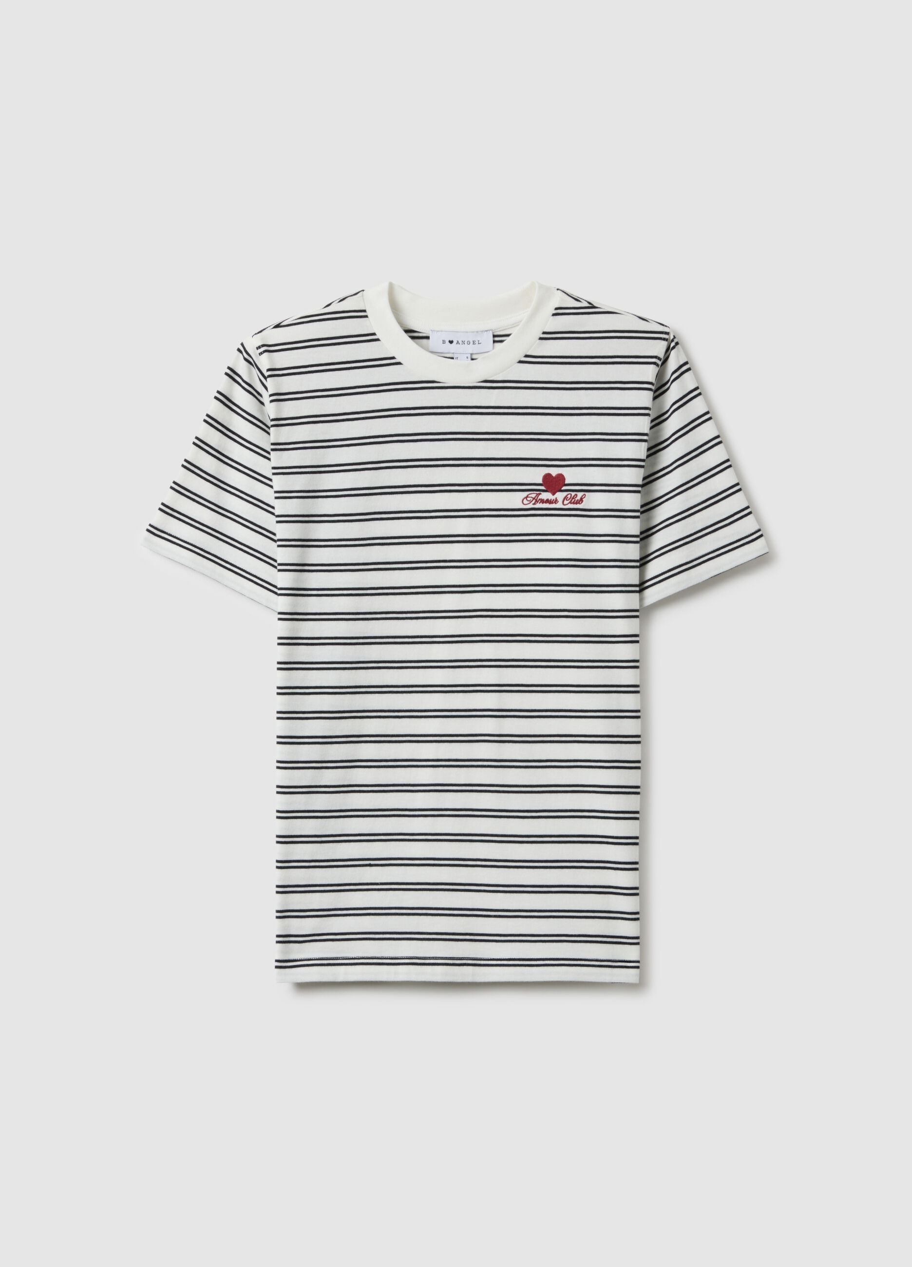 Multicolour striped pure cotton t-shirt regular fit