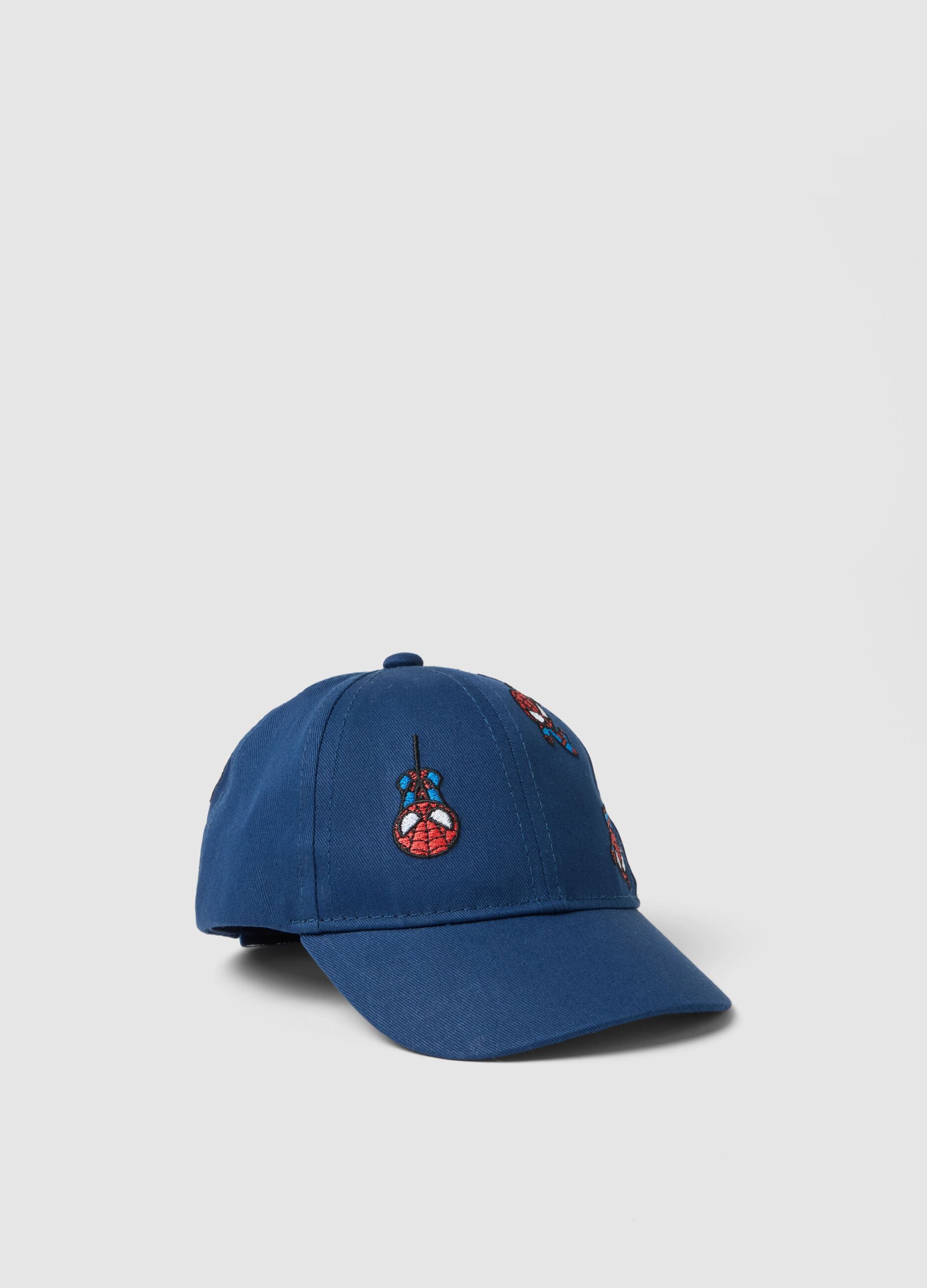 Blue pure cotton baseball cap for kids with Spider-Man