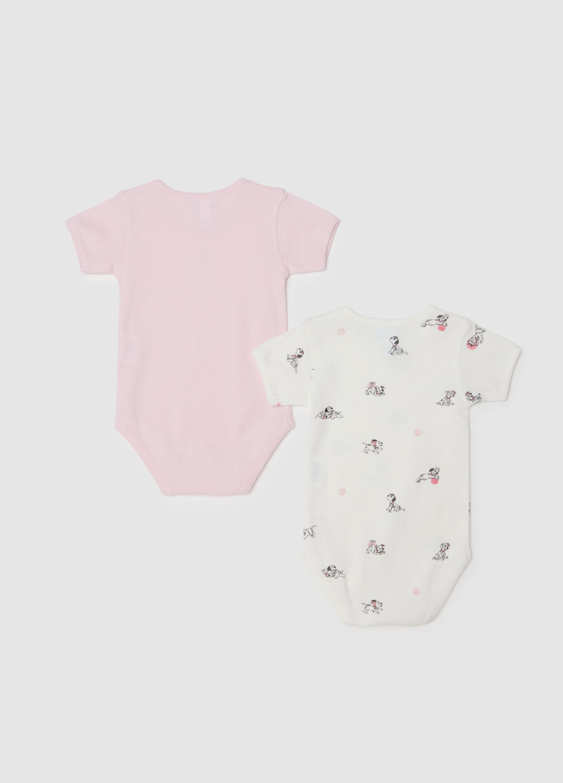 Multicolour baby girl's bodysuit twin pack in pure cotton with prints