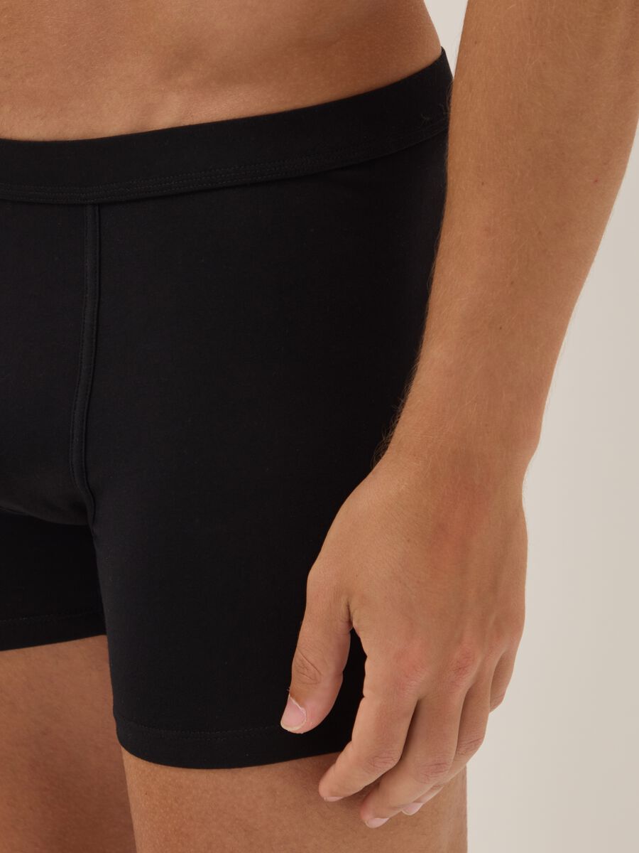2-pack of black midi boxer briefs in stretch Supima cotton_3