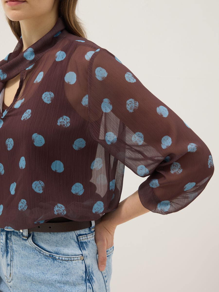Multicolour long sleeve polka dot blouse regular fit_3