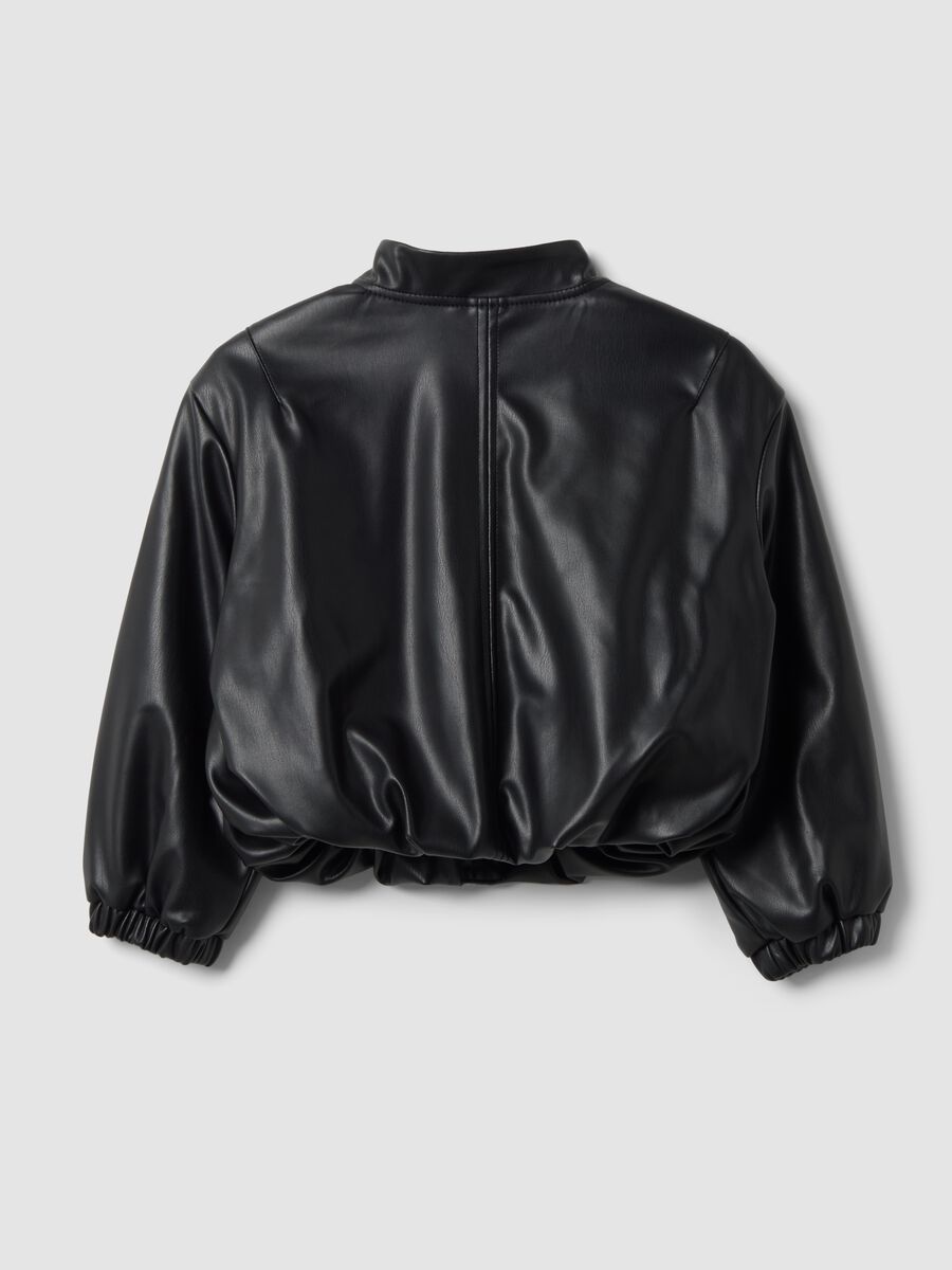 Black zip-up jacket, regular fit, for girls_1