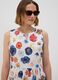 White sleeveless floral stretch-cotton dress, regular fit_0