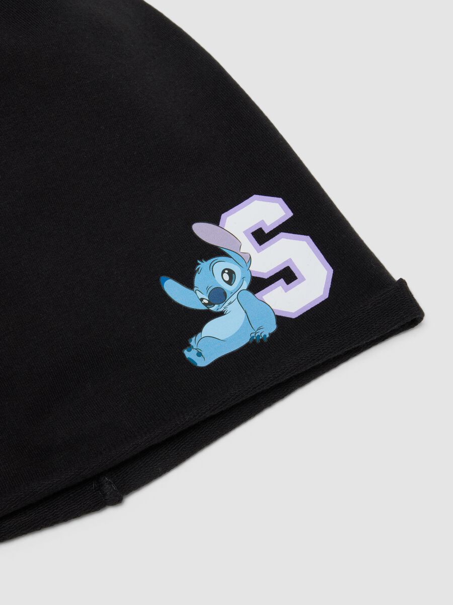 Girls&rsquo; black stretch cotton jersey hat with Lilo & Stitch print_2