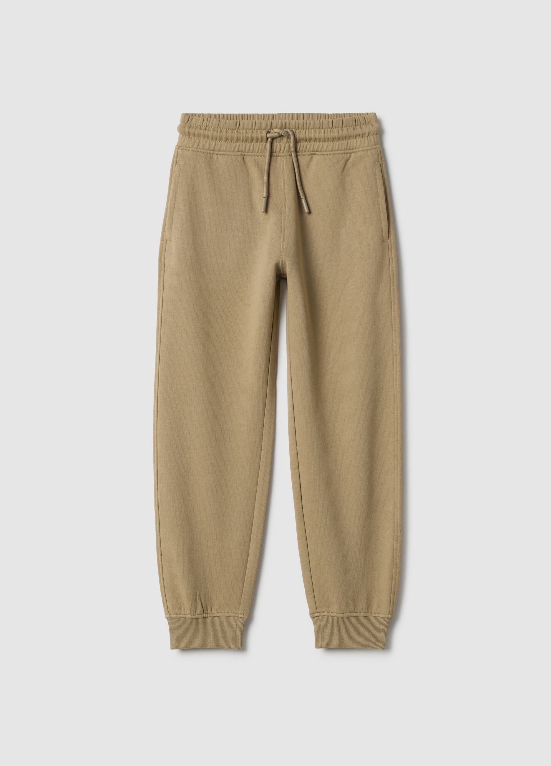 Children's beige pure cotton joggers regular fit