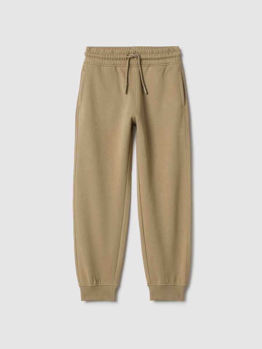 Children's beige pure cotton joggers regular fit_0
