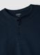 Blue long pyjama in pure cotton, regular fit with Henley collar_5