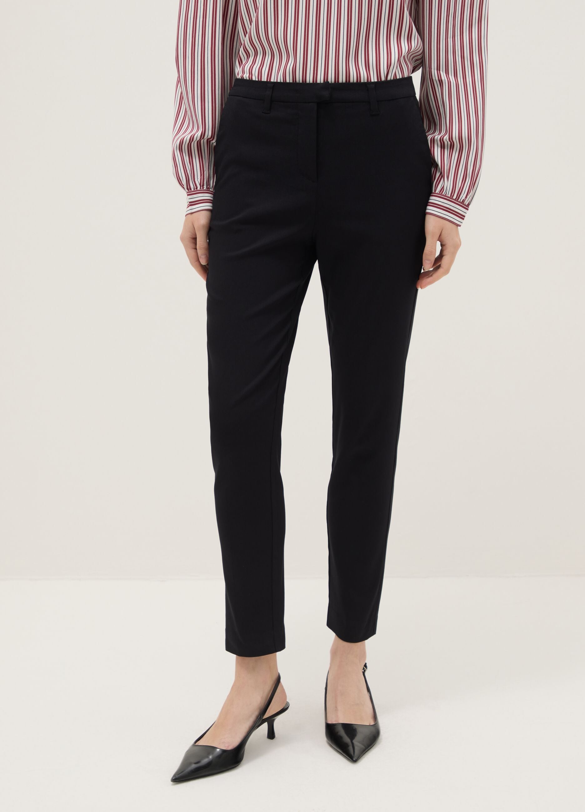 Black slim fit chino trousers