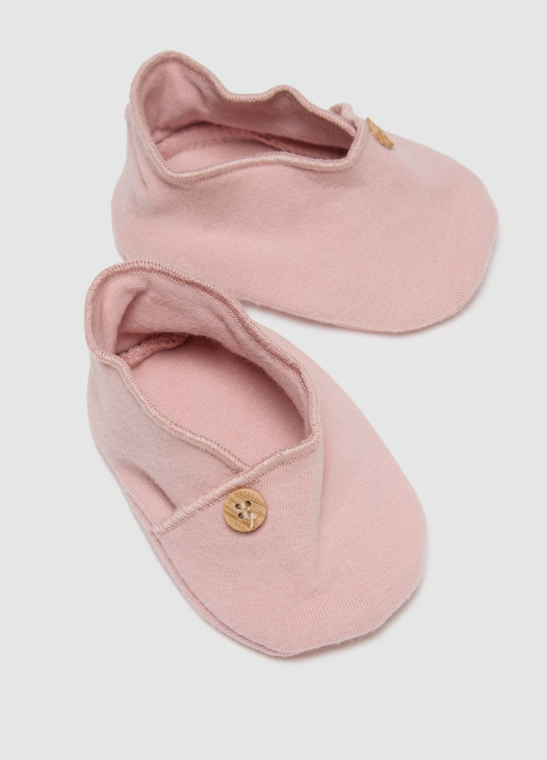 Baby girl's pink hat and booties set in pure cotton, regular fit