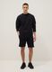 Bermuda neri in misto cotone con vita elasticizzata regular fit_0