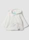 White padded jacket in organic cotton blend with Mickey embroidery for baby_0