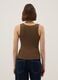 Brown regular fit tank top with metal embellishments_3