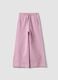 Pantaloni culotte rosa in puro cotone organico per bambina_0