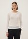 White cotton viscose blend knitted sweater with regular fit_0