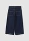 Blue straight-leg pure cotton jeans with floral embroidery for girls_5