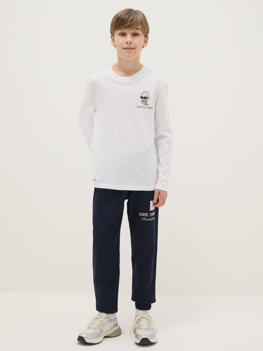 Boy's Blue Cotton Jogger Trousers Regular Fit_0