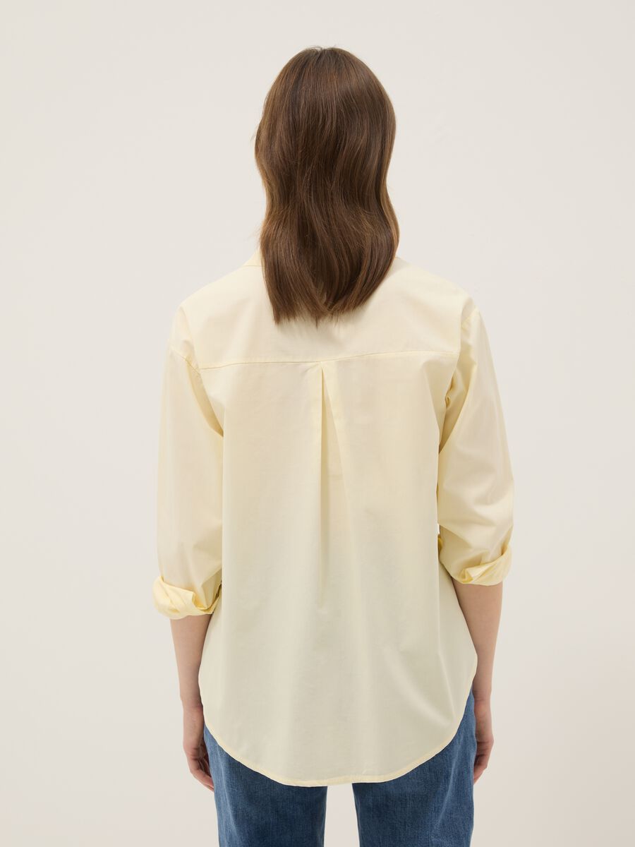 Yellow pure cotton slim-fit shirt_3