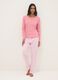 Regular fit pink striped pure cotton pyjama trousers_0