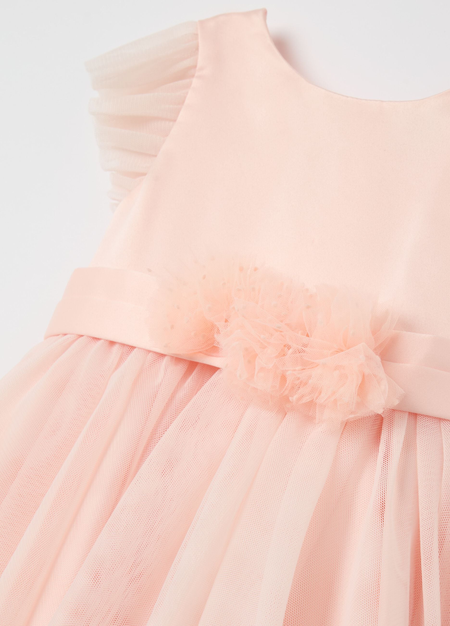 Tulle dress with floral application