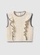 Beige pure cotton regular fit waistcoat for baby girl_0