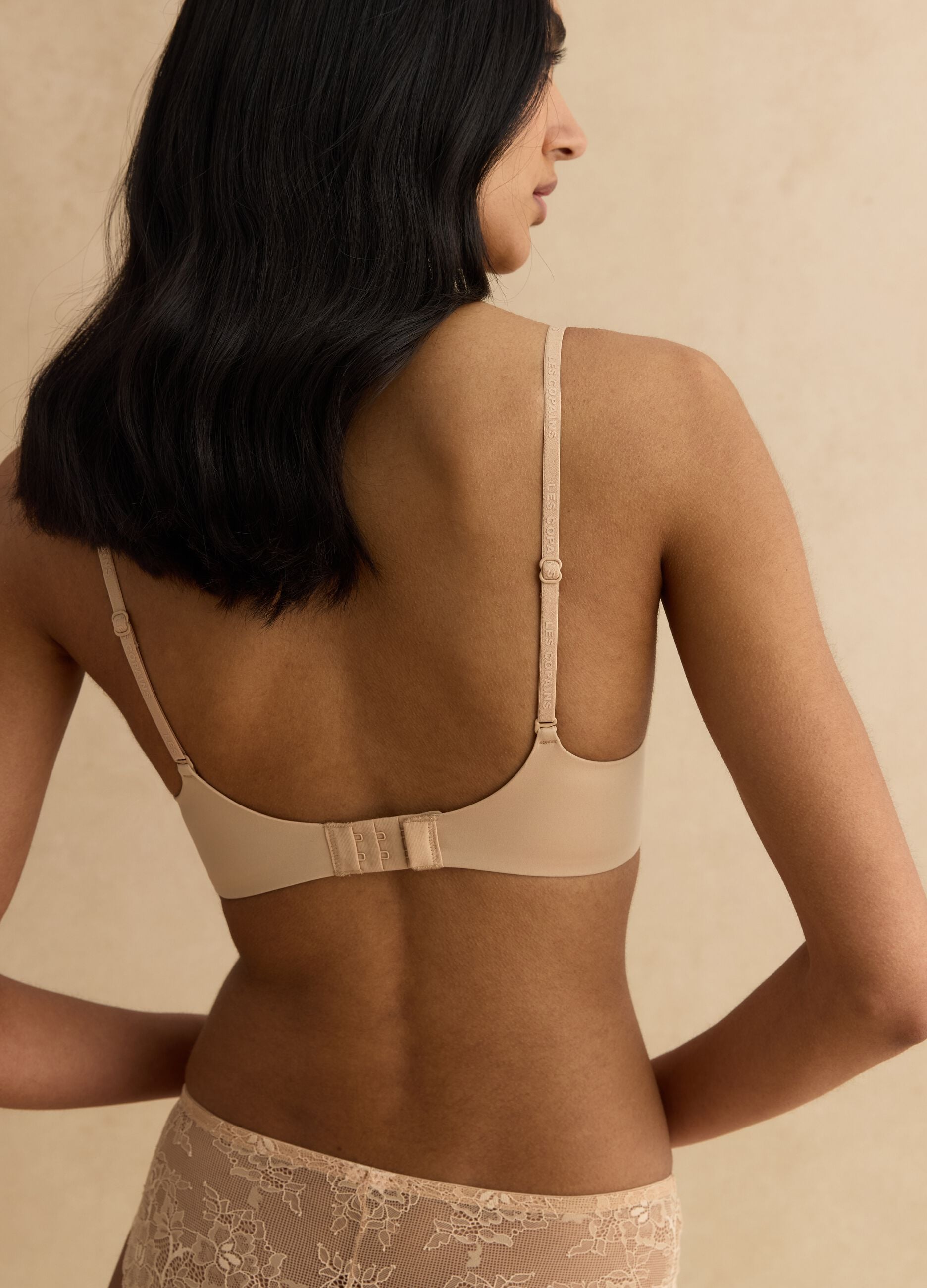Beige regular fit bra