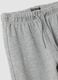 Grey pure cotton trousers with elasticated waist and rhinestones for girls_3