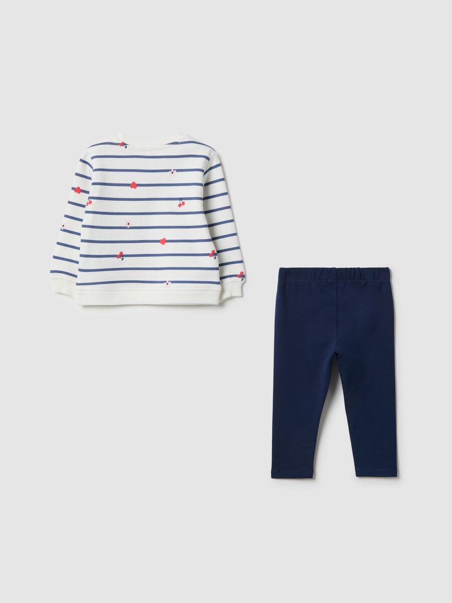 Multicolour pure cotton sweatshirt and trouser set for girls regular fit_1