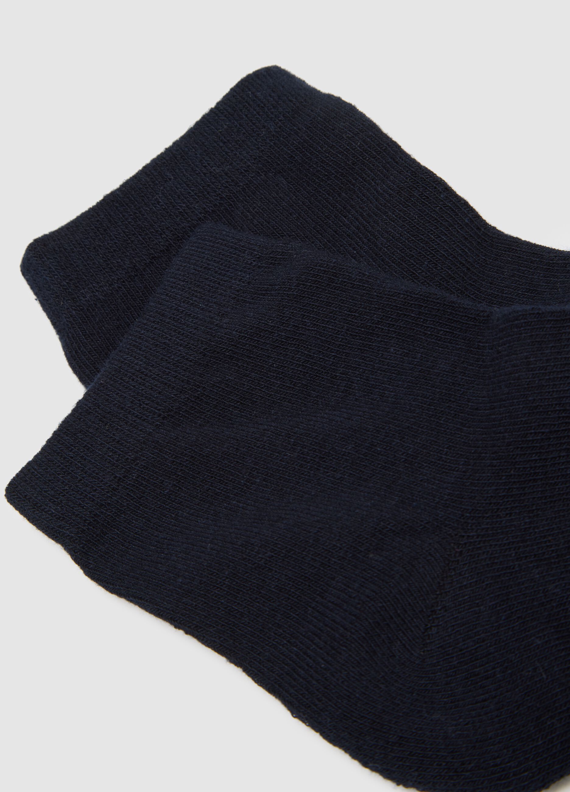 Blue cotton blend regular fit sports socks tripack