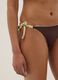 Slip mare marrone in tessuto elasticizzato con laccetti a contrasto_3