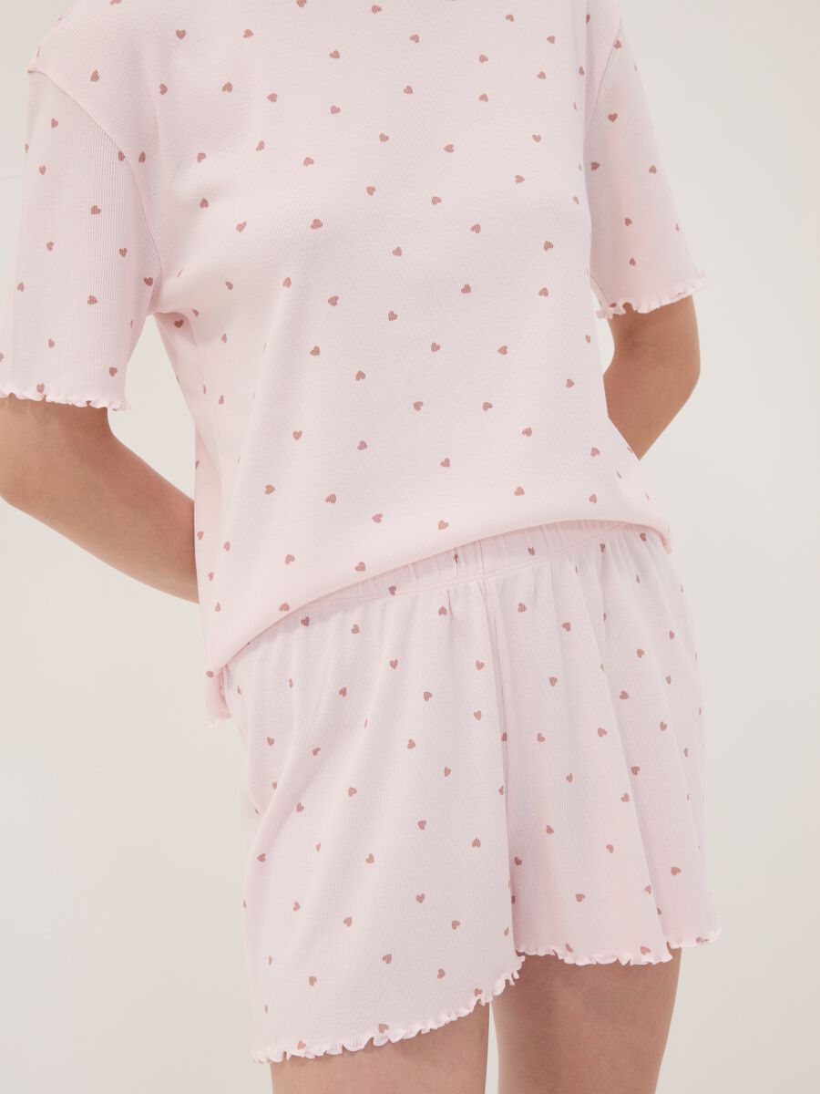 Pink organic cotton heart-print pyjamas_2