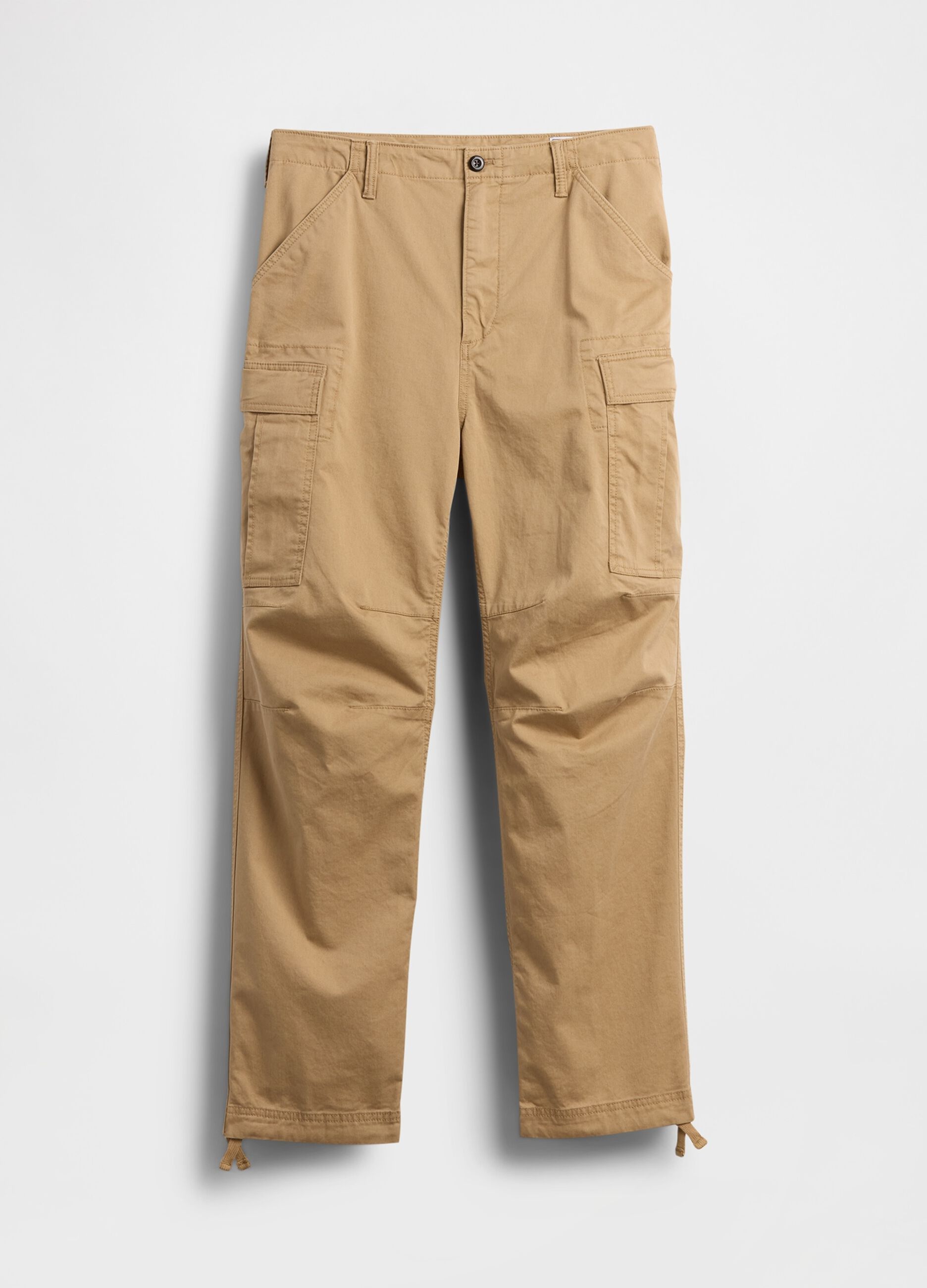 Beige Stretch Cargo Trousers