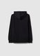 Black hoodie for boys in pure cotton with oversized fit and zip_4