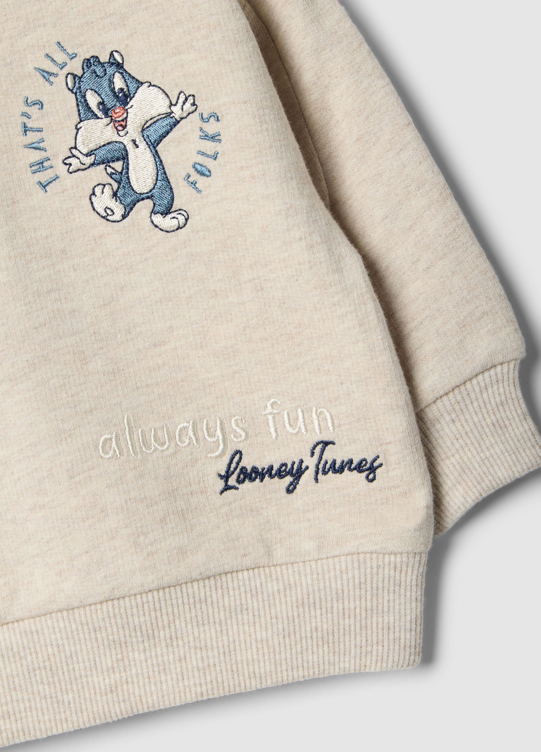 Pure Cotton Multicolour Sweatshirt and Trousers Set for Newborn Looney Tunes