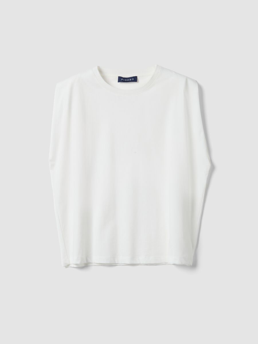 T-shirt senza maniche in misto cotone bianco regular fit_4