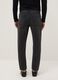Black denim cotton blend regular fit stretch jeans_3