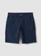 Blue regular-fit stretch cotton bermuda shorts_4