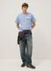 Light blue pure cotton regular fit t-shirt with pocket_2