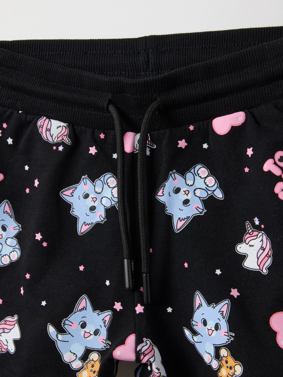 Girls' pure cotton multicolour shorts regular fit with prints_2